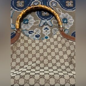 RARE AUTHENTIC VINTAGE GUCCI BAMBOO HANDLED SHOULDER BAG